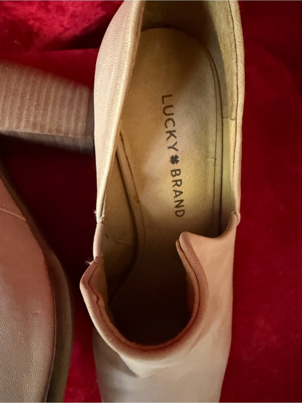 NWT Lucky Brand Leather Peep Toe Bootie Sz 8.5 - Picture 6 of 7